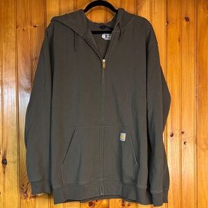 Carhartt Dark Olive Full-Zip Hooded Sweatshirt